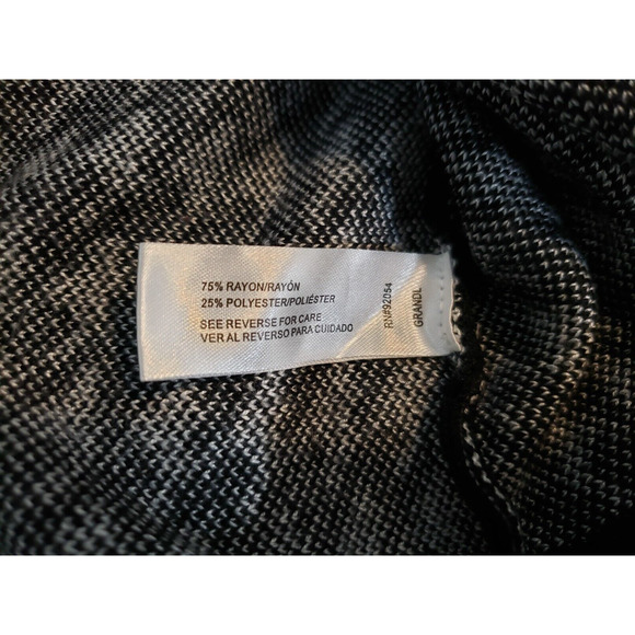 (N5) Y2K Carolyn Taylor Womens Sweater Size XL Dolman Houndstooth Pullover Black - Picture 7 of 8